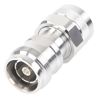 Adaptador en Línea de Conector 4.3-10 Hembra a N Macho, Bronce Blanco/ Plata/ Teflón