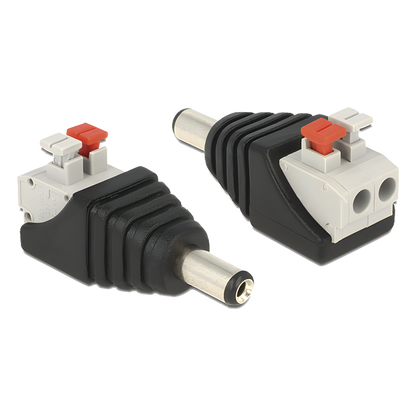 Adaptador Tipo Jack de 3.5 mm Macho Polarizado de 12 Vcc con Terminales de Presión