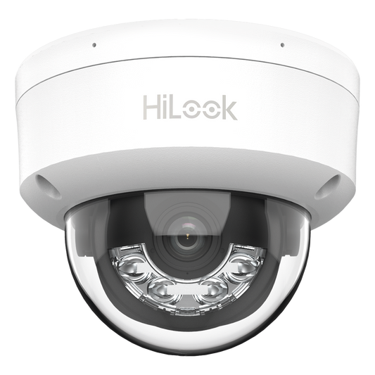 [Dual Light] HiLook Series / Domo IP de 4 Megapixel / Uso en interior / Lente 2.8 mm / 20 mts IR + 20 mts Luz Blanca / Micrófono Integrado / ACUSENSE