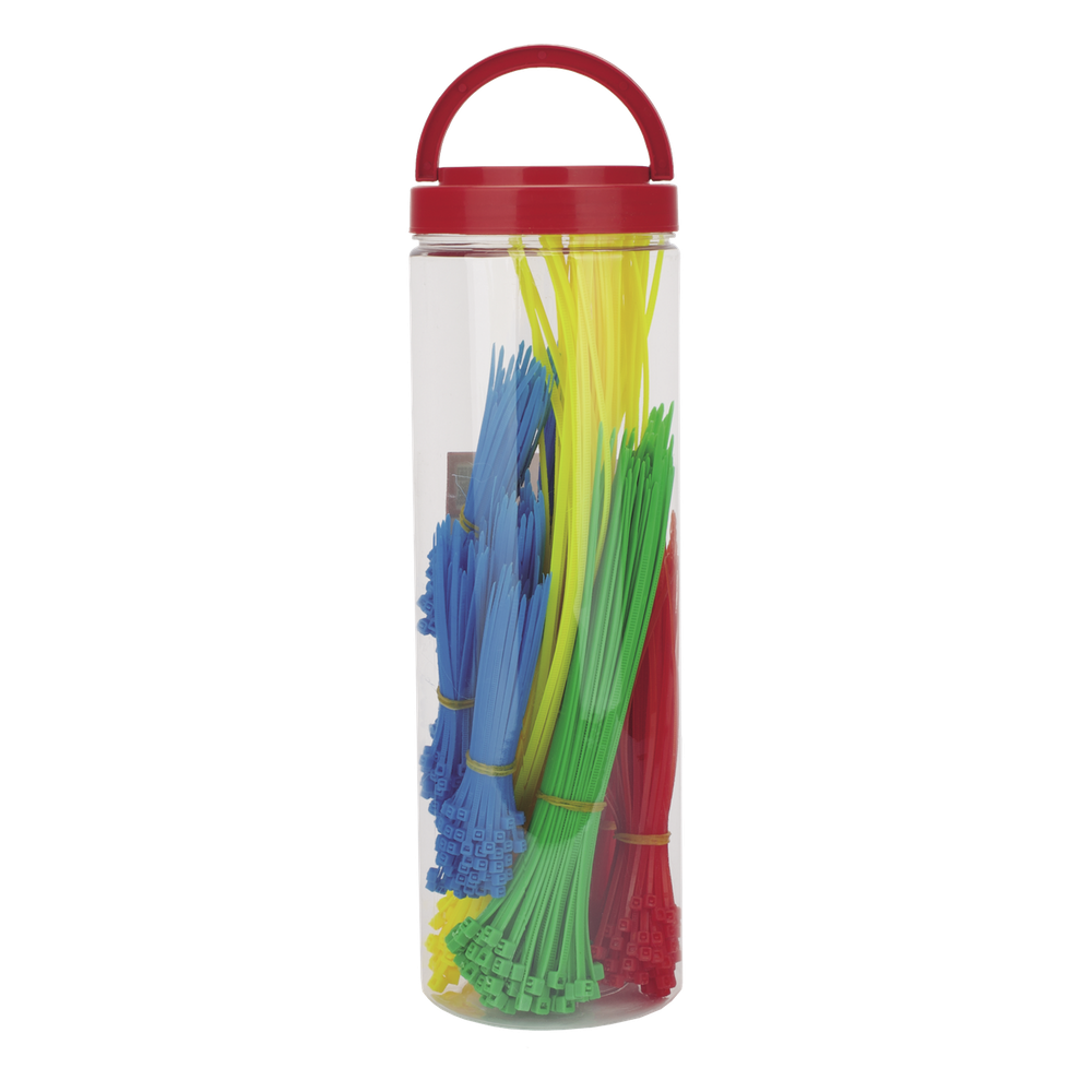 Kit de 1000 Cinchos Plásticos de 4 Diferentes Medidas y Colores