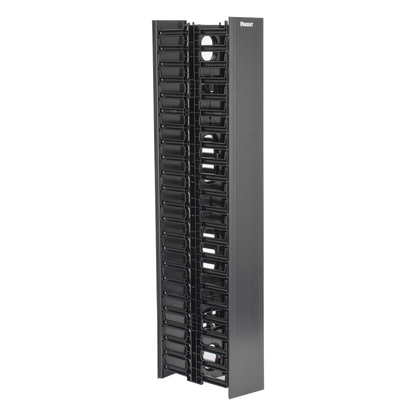 Organizador Vertical NetRunner, Doble (Frontal y Posterior), de 22.5 UR, 4.9in de Ancho, Color Negro
