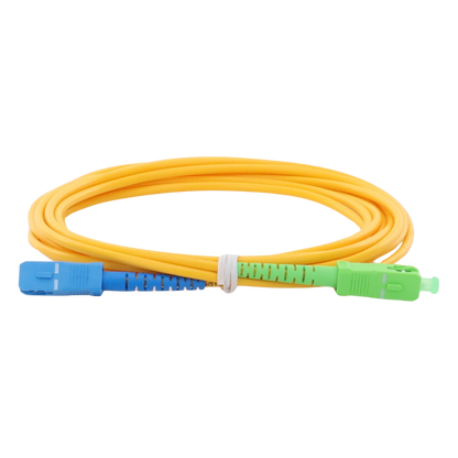 Jumper de Fibra Óptica Monomodo SC/UPC-SC/APC Simplex, Color Amarillo, 3 Metros (9.84 Pies), 3 mm