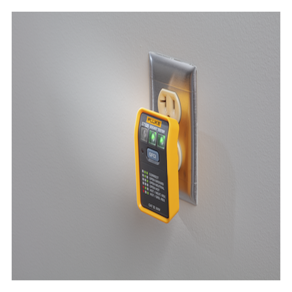 Probador de Tomacorriente Eléctrico Estándar o GFCI, Con LEDs de Alto Brillo y Gráfico Incluido Para Verificar Rápida y Fácilmente el Cableado