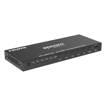 Multivisor HDMI 4x1 | 4K@30Hz | Vista Cuádruple | Cambio Automático/Manual | Control IR