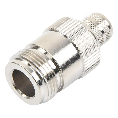 Conector N Hembra Inverso de Anillo Plegable para Cables 9913, RG-8/U, LMR-400, Grupo I, Níquel/ Oro/ Teflón