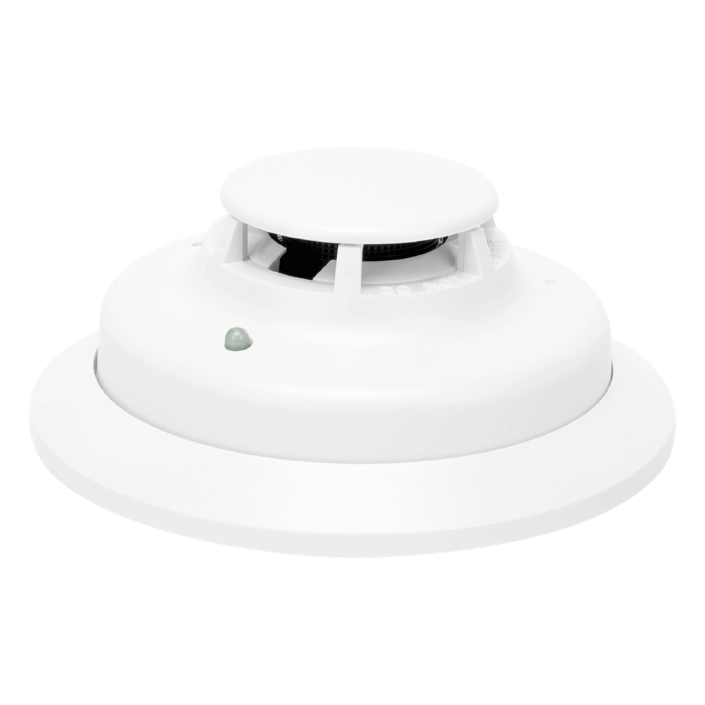 Detector direccionable de humo fotoeléctrico con sensor térmico de temperatura fija, protocolo de 2 hilos