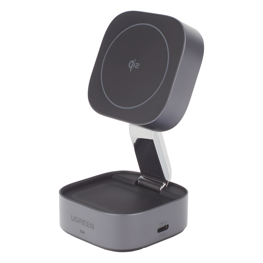 Cargador Inalámbrico 2 en 1 25W / Tecnología Magnética Qi 2 / 15W para Teléfono + 5W para Auriculares / Puerto USB-C 5W / Protecciones Múltiples