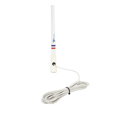 Antena Marina VHF / Fibra de Vidrio / 156-163 MHz / 6.5 dBi / Cable 10 m (32.8 ft) / PL-259 / Exterior IP67