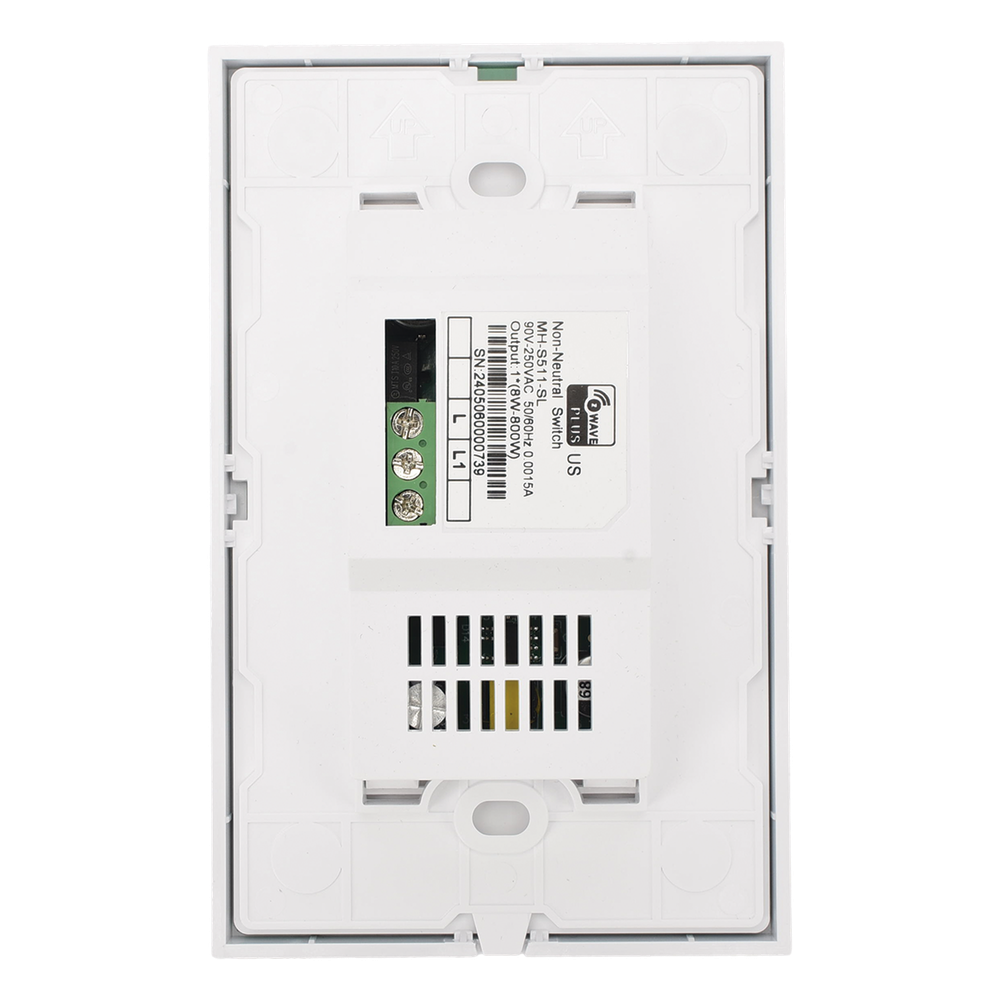 (ZWAVE) Interruptor On/Off panel táctil touch inalámbrico Zwave Plus 1 boton. No requiere cable neutro, Compatible con Hubitat HC8, Álula M2M, otros
