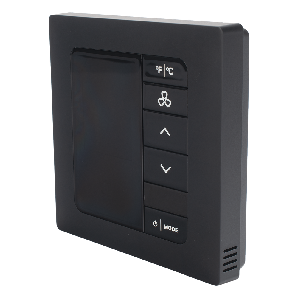 INNCOM e7 EMS / Termostato de Gestión Energética / 100-277 VAC / FCU 2 y 4 Tubos / BACnet MS/TP y Wi-Fi / Sensor PIR / Ónix Negro