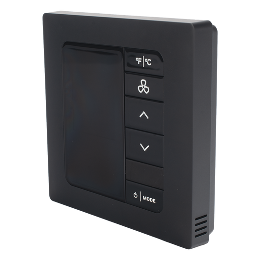 INNCOM e7 EMS / Termostato de Gestión Energética / 100-277 VAC / FCU 2 y 4 Tubos / BACnet MS/TP y Wi-Fi / Sensor PIR / Ónix Negro
