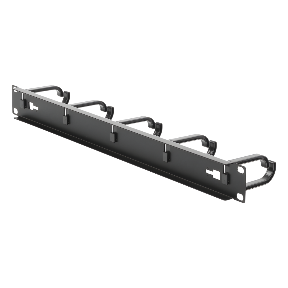 Organizador de Cables con 5 anillos, 1U, 19" Color negro