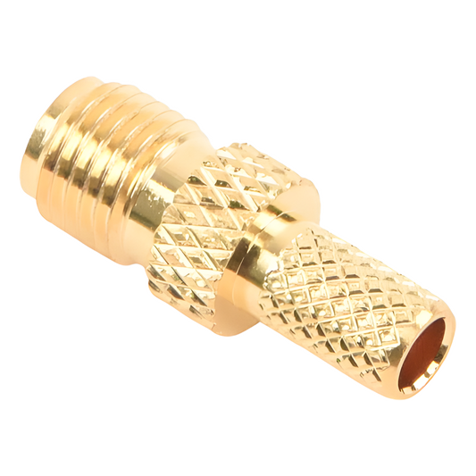 Conector SMA hembra inverso de anillo plegable para cable RG-58/U, Oro/ Oro Teflón