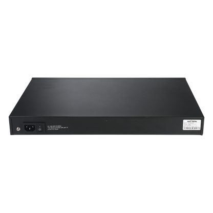 Switch PoE (802.3af/at/bt) / No administrable de largo alcance / Hasta 250m / Con 24 x 10/100Mbps + 2 x SFP Gigabit Combo / 250 W