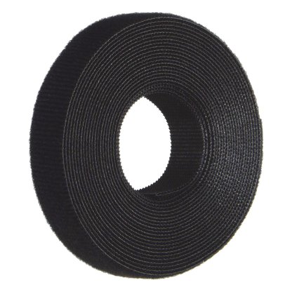 Rollo de Cinta de Contacto, de 15 Pies (4.5m) de Largo, 19.1 mm de Ancho, Color Negro