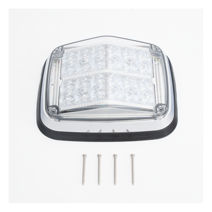 Luz de advertencia de 8 X 6", Color Rojo / Claro, SAE, IP67, Ideal para Ambulancias