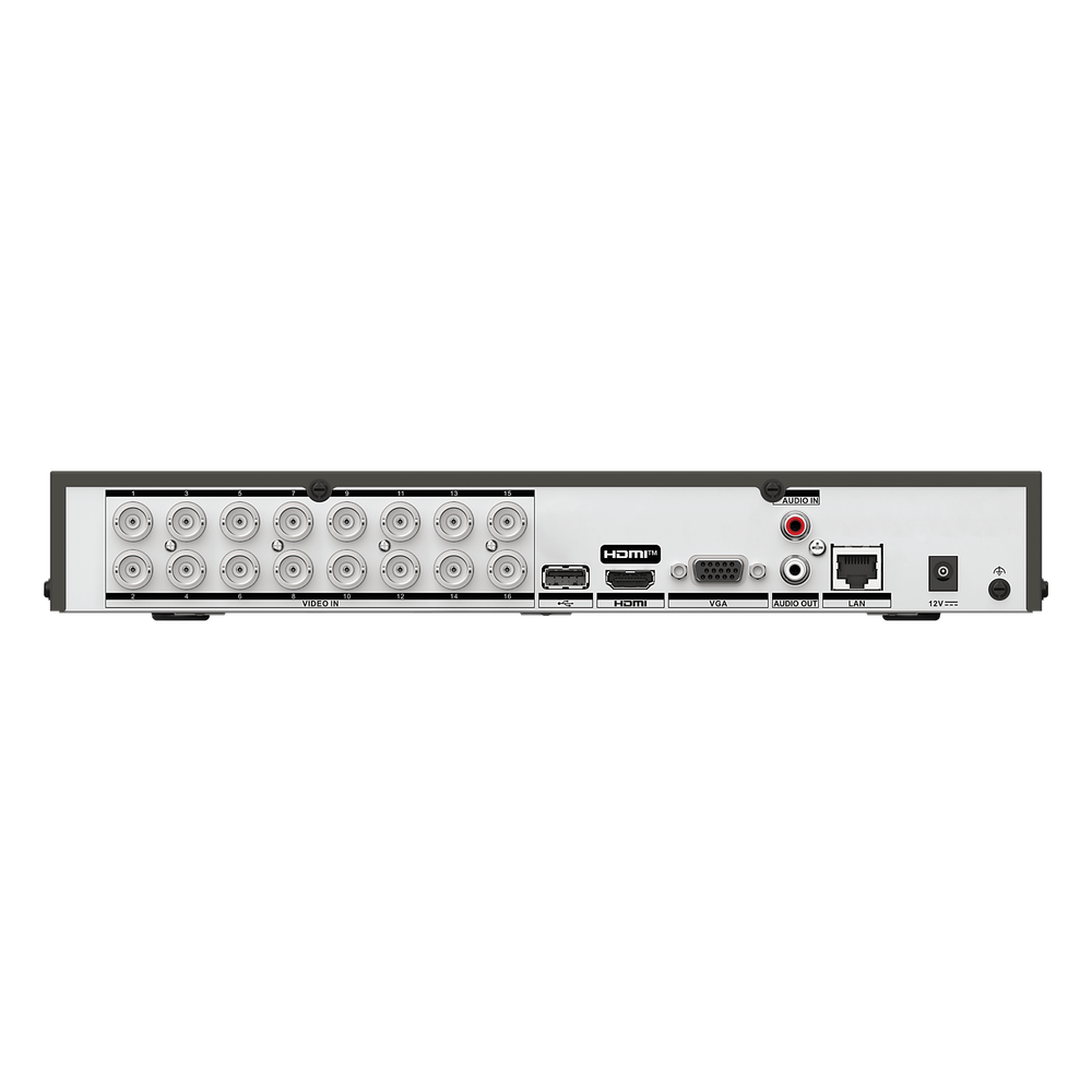 DVR 16 Canales TURBOHD + 16 Canales IP / 8 Megapixel (4K) / Audio Bidireccional / ACUSENSE / Audio Bidireccional / 1 Bahía de Disco Duro / Salida de