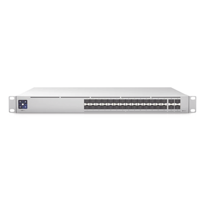UniFi Switch USW-Pro-Aggregation, Capa 3 con 28 puertos SFP+ 10G y 4 SFP28 25G, 760 Gbps y pantalla táctil LCM 1.3''