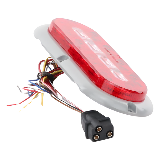 Plafon Ovalado Trasero de 18 LED, Rojo/Blanco/Ambar, 7.5 Pulgadas