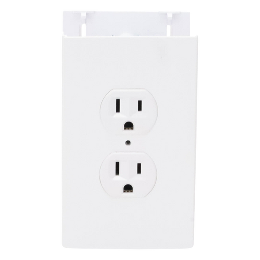 Contacto eléctrico doble, soporte y tapa color blanco de PVC auto extinguible, para canaleta TEK100 (5591-10200)