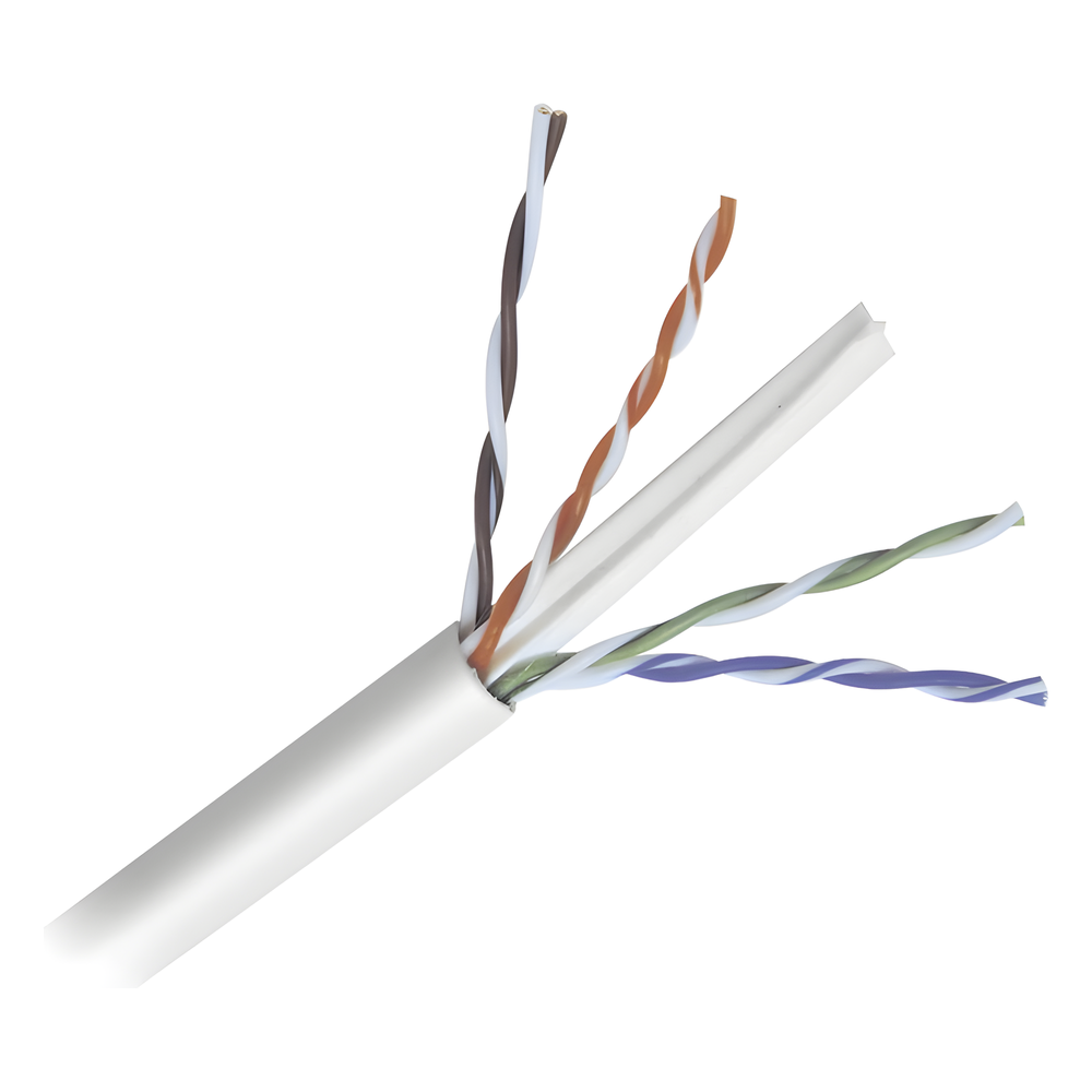 Bobina de Cable de 152 Metros (500 Pies) Cat6+ Calibre 23 Alto Desempeño, Super Flexible, UL, Color Blanco, para Aplicaciones de Video Vigilancia y