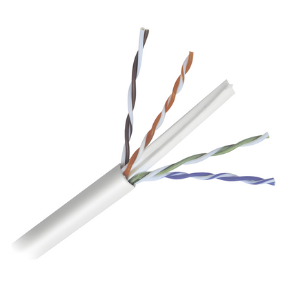 Bobina de Cable de 152 Metros (500 Pies) Cat6+ Calibre 23 Alto Desempeño, Super Flexible, UL, Color Blanco, para Aplicaciones de Video Vigilancia y
