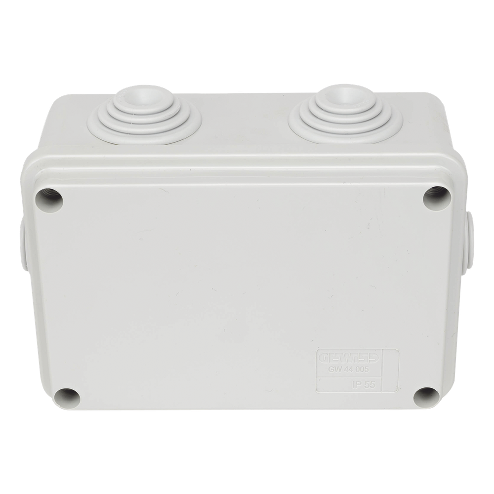 Caja Estanca de PVC Para Derivación y Conexión, 6 Entradas, Tapa Atornillada, 120x80x50 mm (Área interna), Uso Exterior IP55, Material que no Propaga