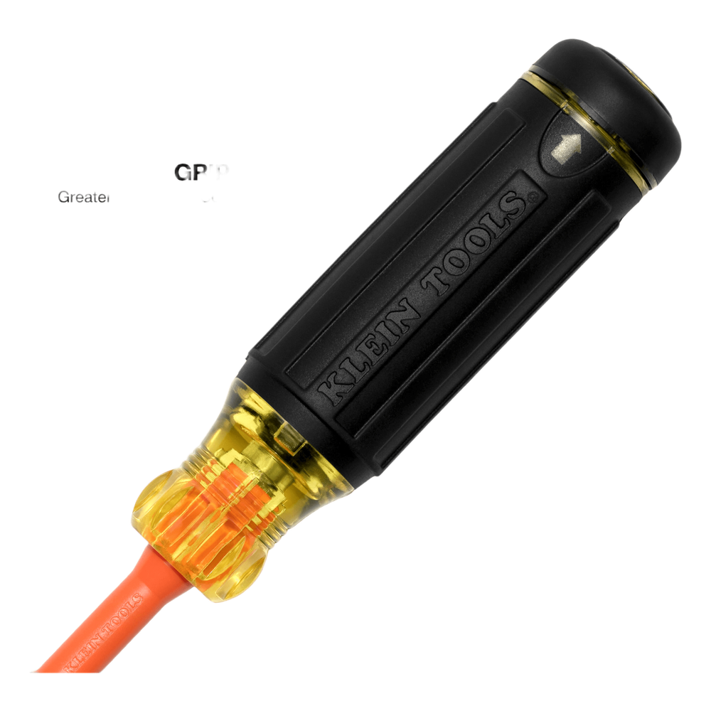 Destornillador Aislado 6-en-1 Auto-Lock / Aislado 1000V CAT III / Almohadilla de agarre / Almacenamiento de brocas integrado / Bits Philips #1 #2
