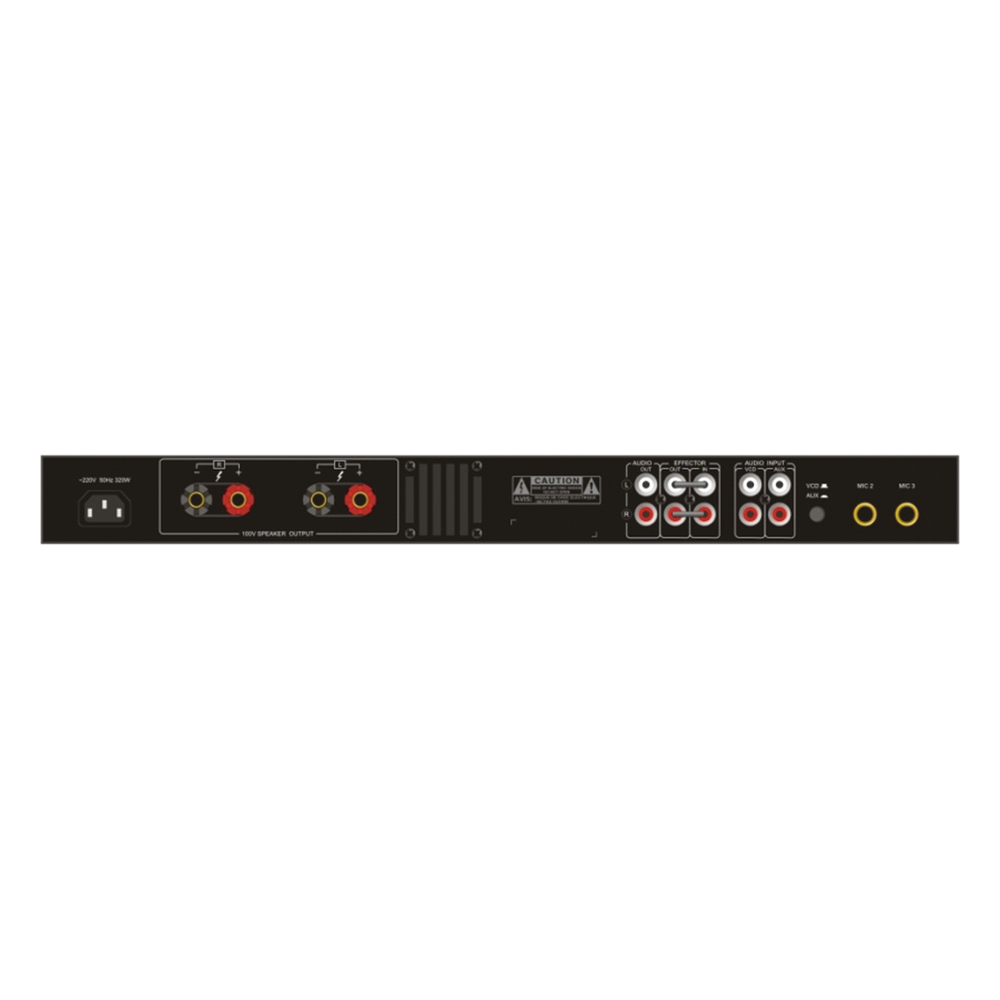 Amplificador de Audio | 2 x 60W | Baja Impedancia 4 - 8&Omega; | Reproductor Bluetooth, USB, SD | Efectos Integrados Delay, Echo, Repeat
