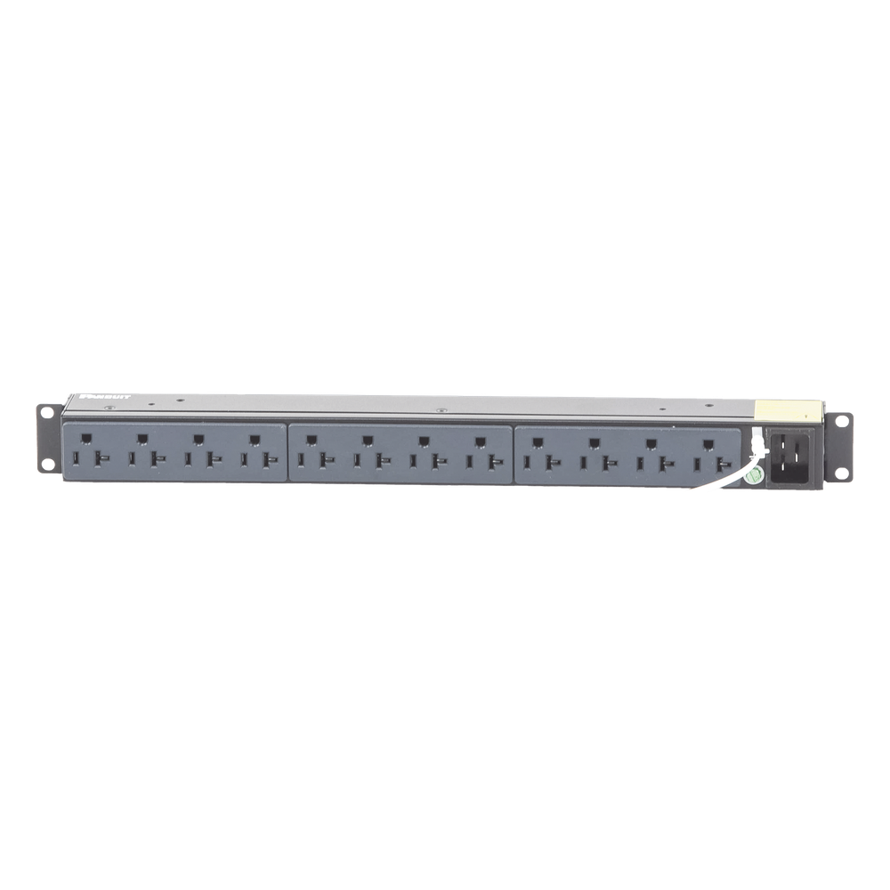 PDU Básico para Distribución de Energía, Enchufe de Entrada NEMA 5-15P, Con 12 Contactos NEMA 5-20R, Instalación Horizontal de 19in, 1UR, 15 Amp, 120