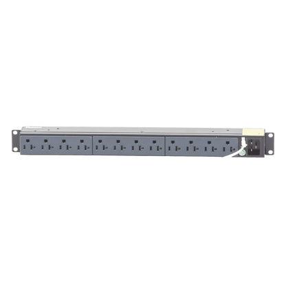 PDU Básico para Distribución de Energía, Enchufe de Entrada NEMA 5-15P, Con 12 Contactos NEMA 5-20R, Instalación Horizontal de 19in, 1UR, 15 Amp, 120