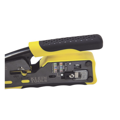 Ponchadora/Pelacables/Cortacables con Matraca para Conectores Pass-Thru RJ45 y Conectores Estándar RJ11/RJ12.