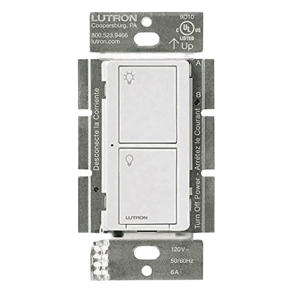 Interruptor on/off inalámbrico de pared para iluminación y ventiladores, 120 V, requiere neutro, control con Pico o desde la app con Smart Bridge