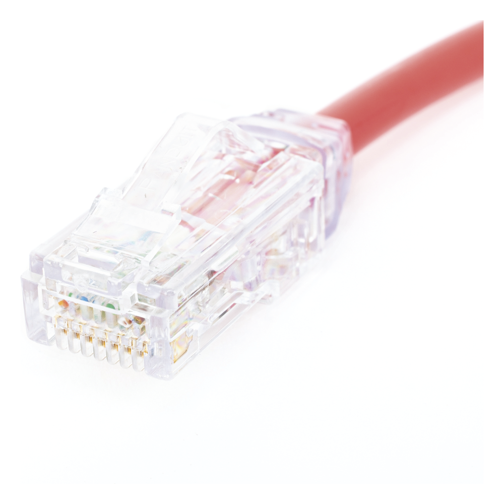 Cable de Parcheo UTP, Cat6A, Diámetro Reducido (28 AWG), CM/LSZH, Color Rojo, 20.3 cm (8 Pulgadas)