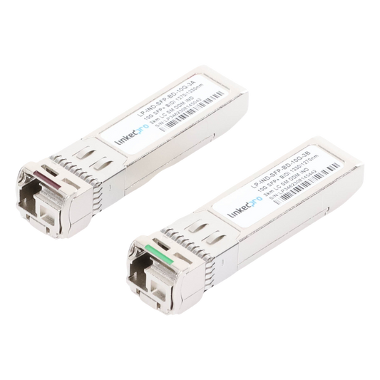 Transceptores Ópticos Industriales Bidireccionales SFP+ (Mini-Gbic) / Monomodo 1270 & 1330 nm / 10 Gbps / 10GBASE / Conector LC/UPC Simplex / DDM