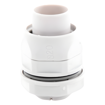 Conector (Racor) de tubería flexible a caja, PVC Auto-Extinguible de 20 mm, IP55
