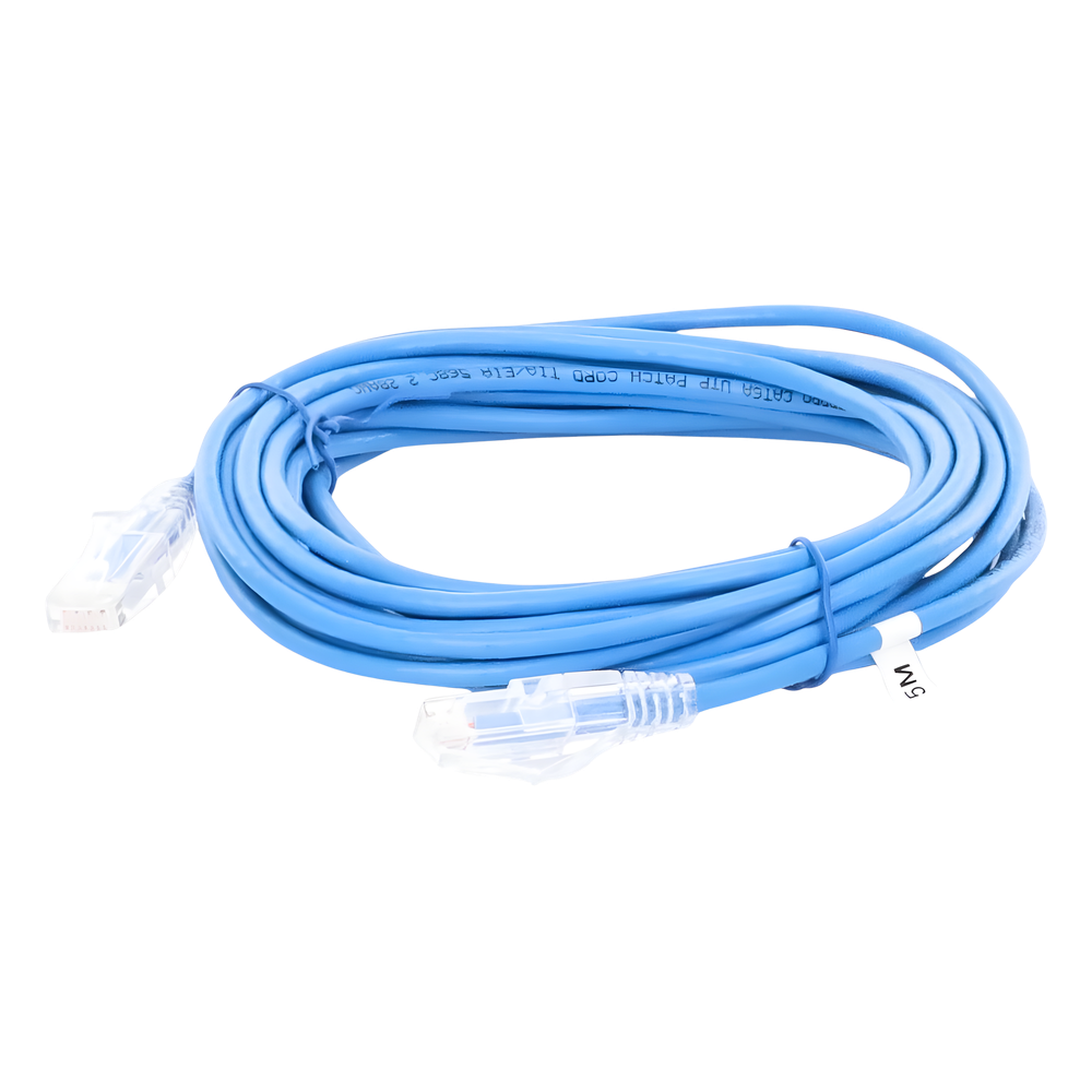 Cable de Parcheo Slim UTP Cat6A - 3 Metros (9.84 Pies) Azul, Diámetro Reducido (28 AWG)