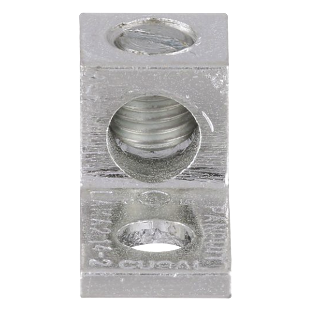 Conector Mecánico de Aluminio, de Un Orificio 1/4" y Un Barril, para Cable de 14 a 2 AWG. 1 Pieza