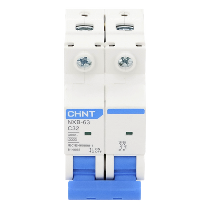 Pastilla para Riel Din, 2 Polos, 32 Amp, Vca:110/415v, 6kA, Catálogo: NXB632PC32.
