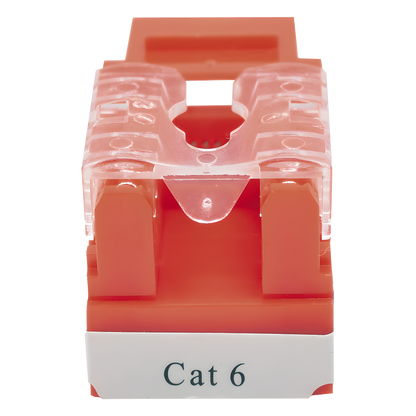 Módulo Jack Keystone Cat6 con Terminación 110 (Punchdown) para Faceplate - Color Rojo