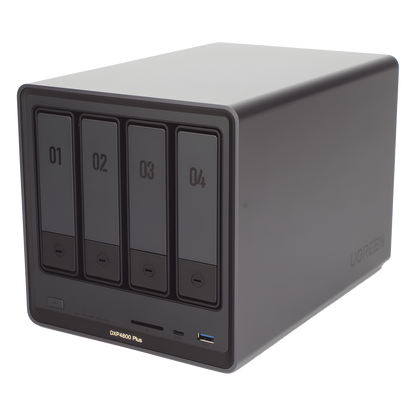 NAS UGREEN NASync DXP4800 Plus / Procesador Intel Pentium Gold 8505 5 Núcleos / 4 Bahías SATA + 2 M.2 NVMe PCIe 4.0 / 8GB DDR5 Expandible a 64GB