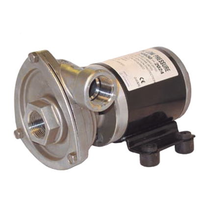 Bomba centrifuga Cyclone de baja presión a 12 Vcd, caudal de hasta 29 GPM, presión máxima de 8.7 psi, en acero inoxidable