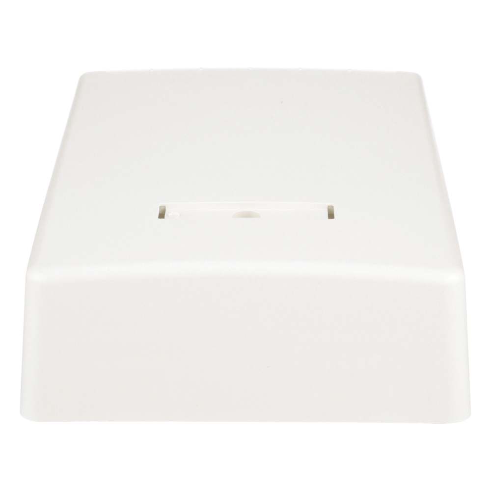 Caja de Montaje en Superficie, con Accesorio para Resguardo de Fibra Óptica, para 12 Módulos Mini-Com, Color Blanco Mate