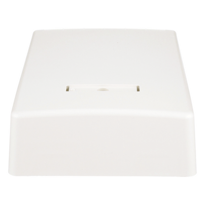 Caja de Montaje en Superficie, con Accesorio para Resguardo de Fibra Óptica, para 12 Módulos Mini-Com, Color Blanco Mate