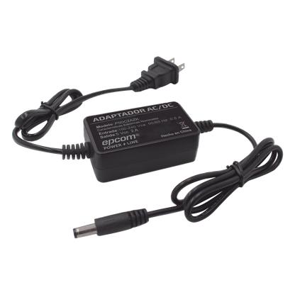 Adaptador 5 Vcc / 2A / UL / Voltaje de Entrada de 100-240 Vca / Para uso, solo en lectores biométricos de 5 Vcc de la marca ZK