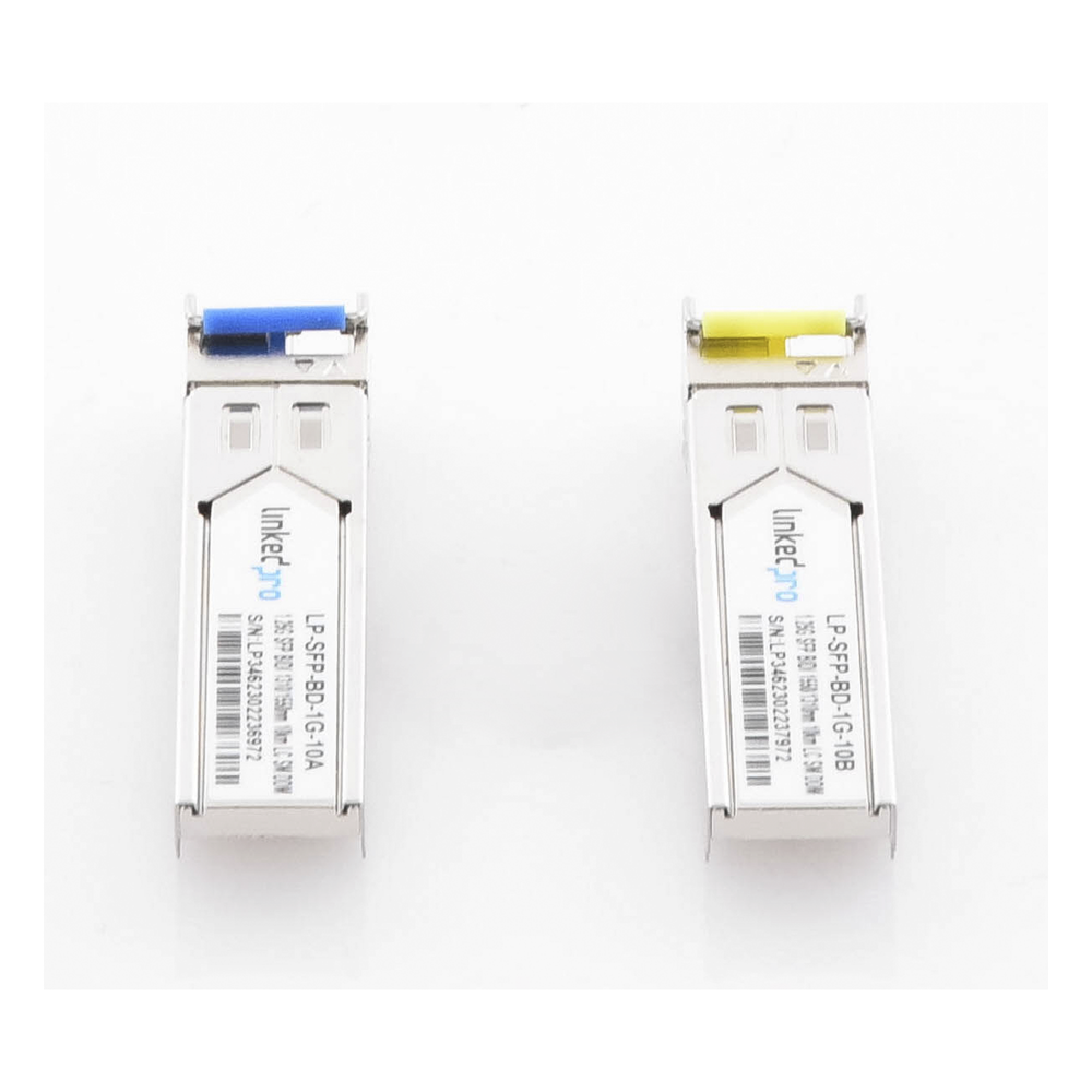 Transceptores Ópticos Bidireccionales SFP (Mini-Gbic) / Monomodo 1310 & 1550 nm / 1.25 Gbps / 1000BASE-BX / Conector LC/UPC Simplex / DDM / Hasta 10