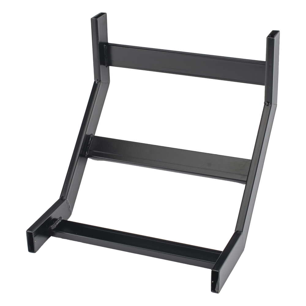 Curva Vertical Interior de 90° para Escalera Tubular de 1.5" de Peralte y 12" de Ancho, Acabado con Pintura Epóxica Color Negro, Incluye Coples y