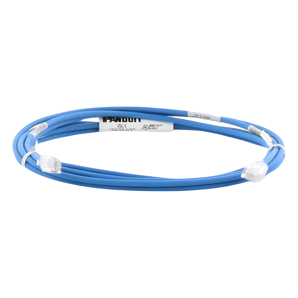 Cable de Parcheo TX6, UTP Cat6, Diámetro Reducido (28AWG), Color Azul, 3.05 Metros (10 Pies)