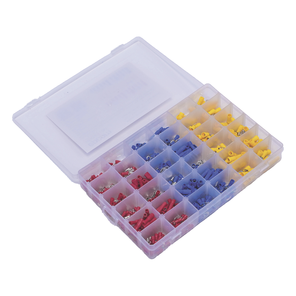 Juego de 580 pzas. Terminales Variadas con Forro y Caja de Almacenamiento
