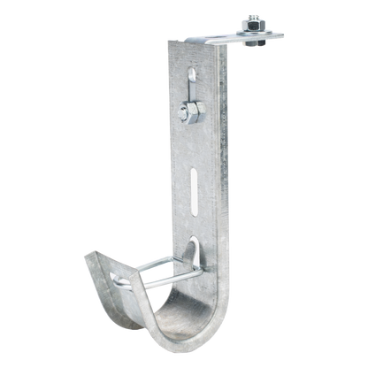 Soporte (Gancho) tipo J-Hook, hasta 10 cables Cat6, ideal para soportar cableado en los espacios de manipulación al aire, Para instalación en interior
